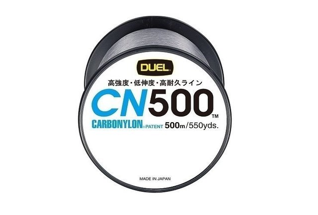 デュエルのカーボナイロンラインcn500は高耐久で高感度 ナイロンとフロロのいいとこ取りのラインなんです