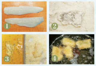 ヒラメのフライ　料理工程