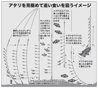 アタリを見極めて追い食いを狙うイメージ