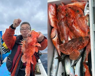 【釣果速報】良型オニカサゴが続々ヒット！3キロオーバーのメダイも！？根魚でクーラーをいっぱいにしたい方は千葉県勝丸へ急げ～！