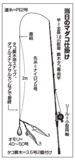 当日のマダコ仕掛け