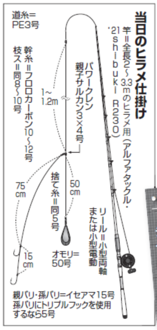 当日のヒラメ仕掛け