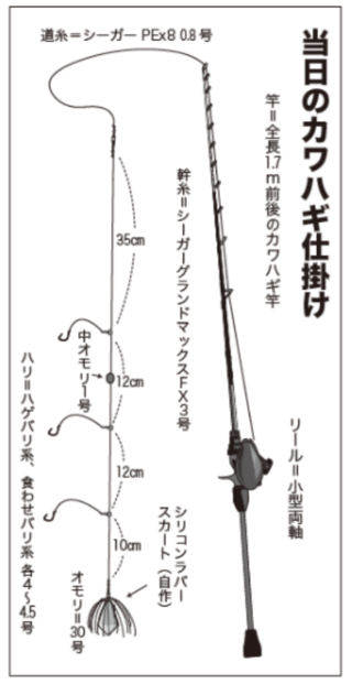 当日のカワハギ仕掛け