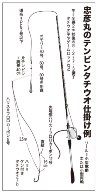 忠彦丸のテンビンタチウオ仕掛け例