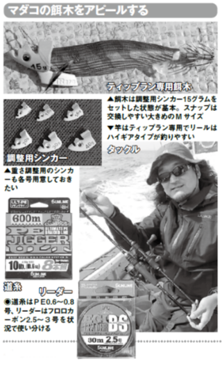 マダコの餌木をアピールする