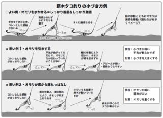 餌木タコ釣りの小づき方例
