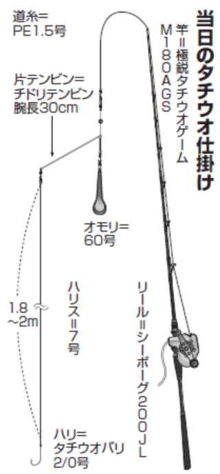 当日のタチウオ仕掛け