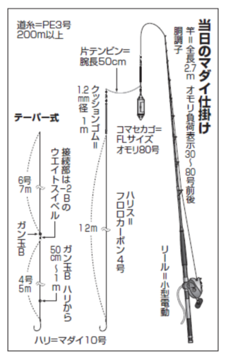当日のマダイ仕掛け