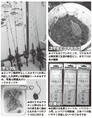 タックル・コマセとコマセカゴ・付けエサ・仕掛け