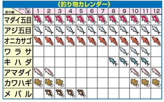 釣り物カレンダー