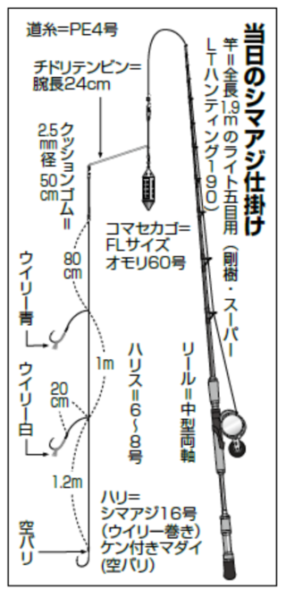 当日のシマアジ仕掛け