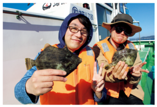 ▲仲間と釣果を競う合うのも楽しい