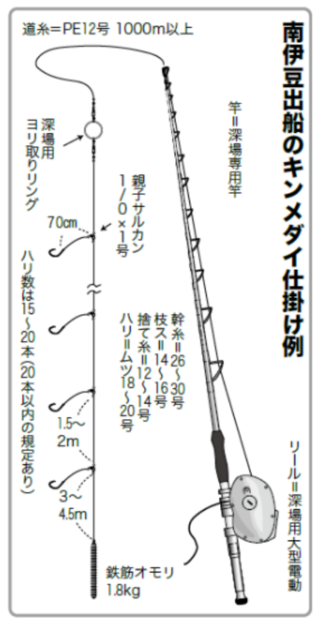 南伊豆出船のキンメダイ仕掛け例