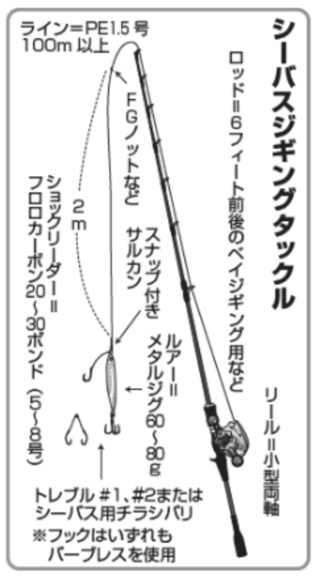 シーバスジギングタックル