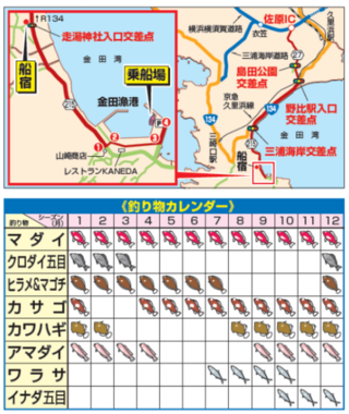 地図と釣り物カレンダー