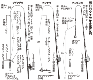 当日のタチウオ仕掛け例