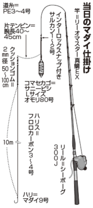 当日のマダイ仕掛け