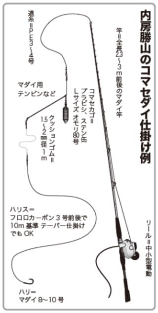 内房勝山のコマセダイ仕掛け例