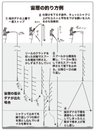 宙層の釣り方例