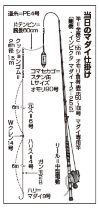 当日のマダイ仕掛け