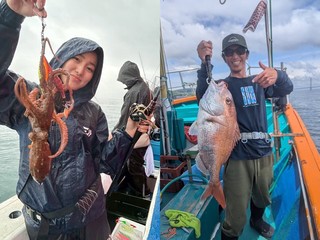 【釣果速報】兵庫県海蓮丸で全員マダコGET達成！67cmの良型タイも上がる！好調の今、ぜひ乗船予約を！