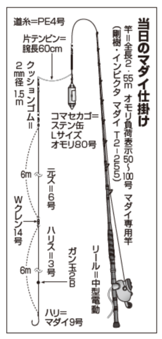 当日のマダイ仕掛け