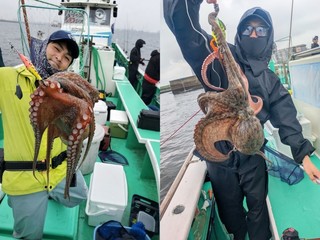 【釣果速報】千葉県林遊船で全員マダコGET達成！2.30kgの良型タコも！好調の今、ぜひ乗船予約を！        