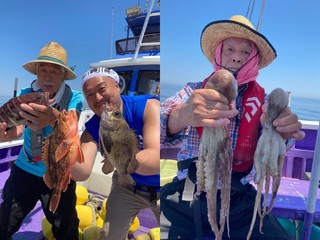 【釣果速報】茨城県利喜丸でカサゴ・タコ・ハタなどGETで絶好調！ゲストも多種多様！充実の釣行をお約束します！