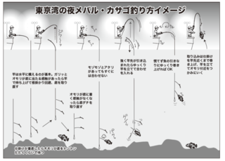 東京湾の夜メバル・カサゴ釣り方イメージ