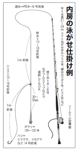内房の泳がせ仕掛け例