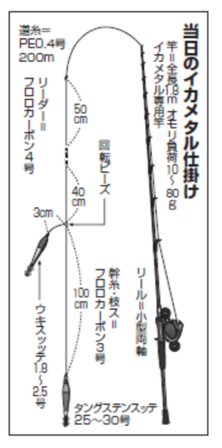 当日のイカメタル仕掛け