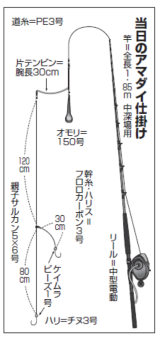 当日のアマダイ仕掛け