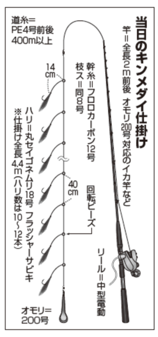 当日のキンメダイ仕掛け