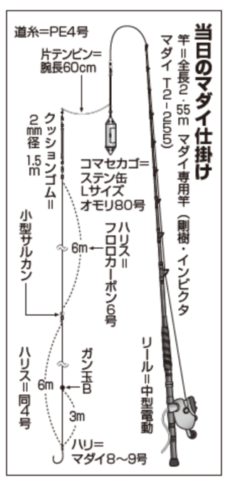 当日のマダイ仕掛け