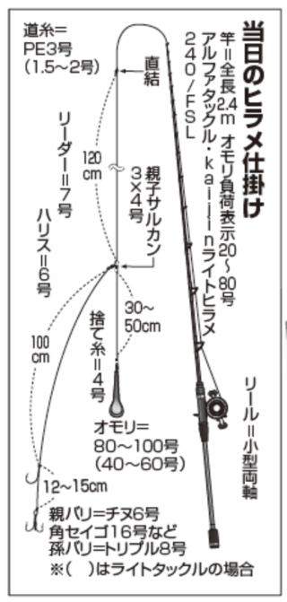 当日のヒラメ仕掛け