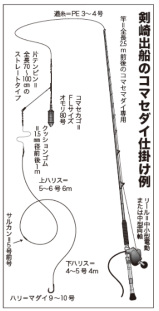 剣崎出船のコマセダイ仕掛け例