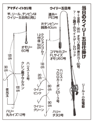 当日のウイリー五目仕掛け