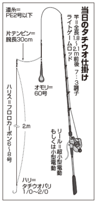 当日のタチウオ仕掛け