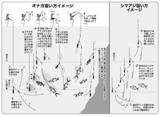 オナガ狙いイメージ・シマアジ狙い方イメージ