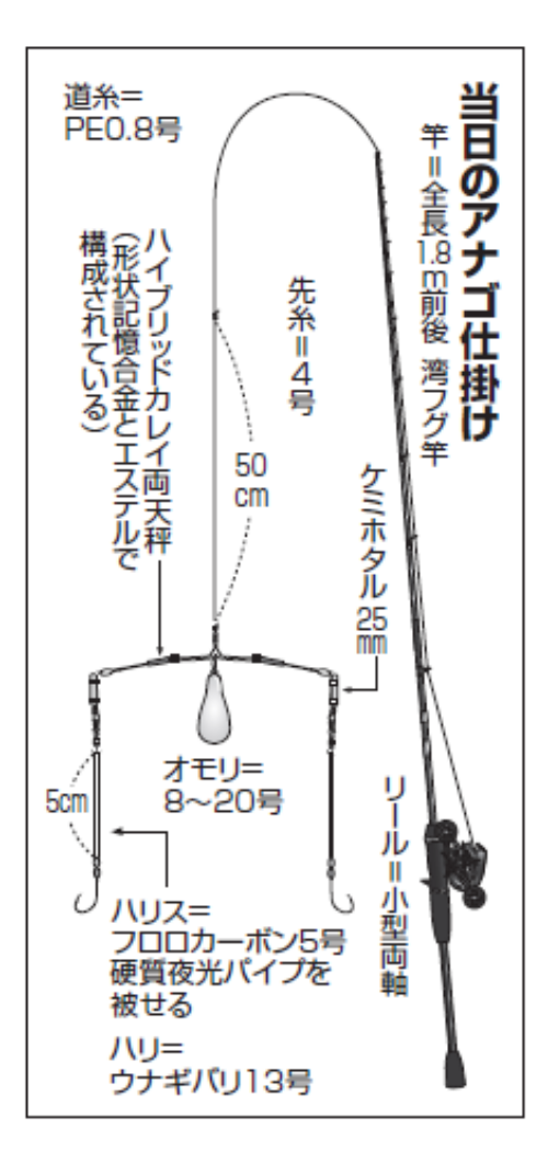 当日のアナゴ仕掛け