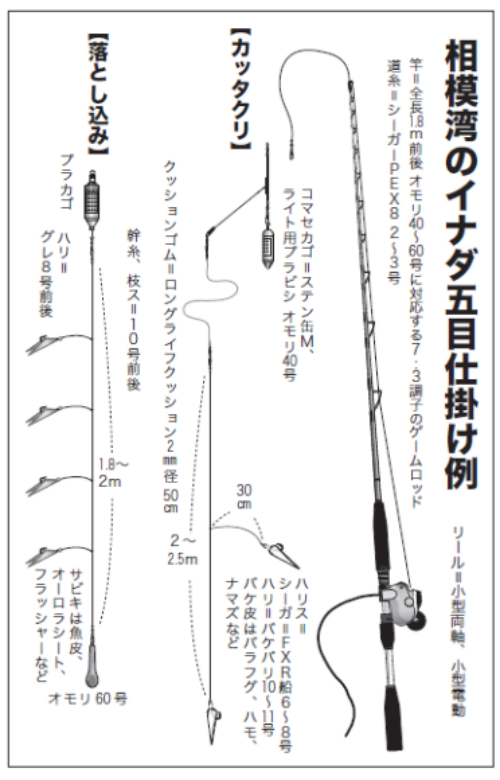 相模湾のイナダ五目仕掛け例