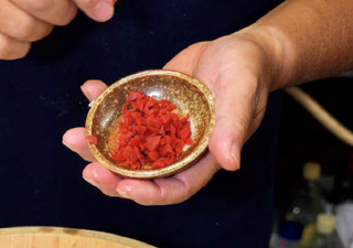 刻まれたカリカリ梅