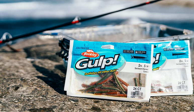 ワームとロッドのアップ写真