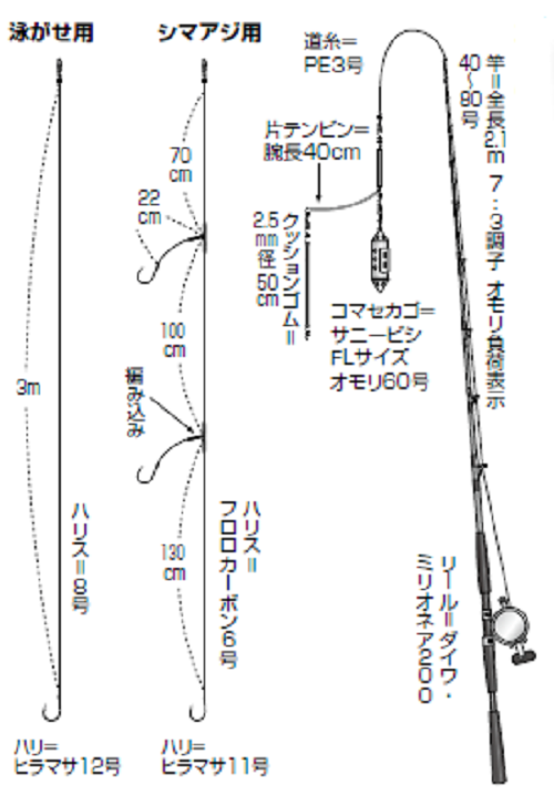 小湊沖のシマアジ五目好況 泳がせで青物 根魚も