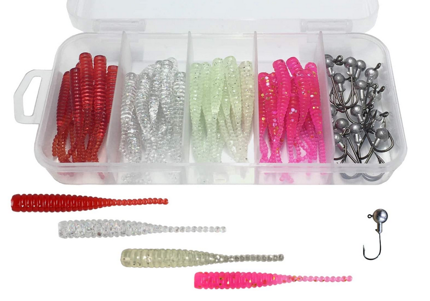 ジグヘッドとワームのアップ写真