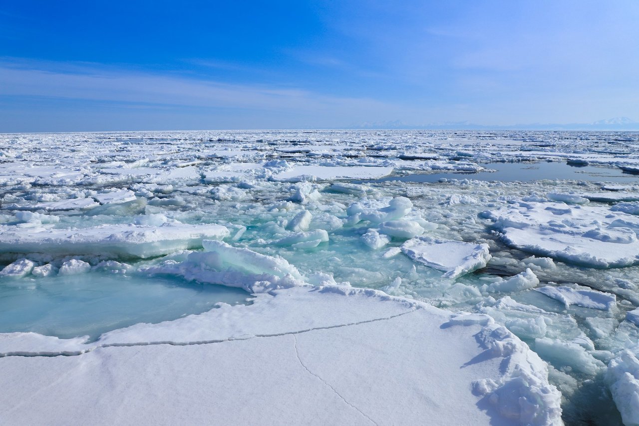 流氷が浮かぶ海の写真