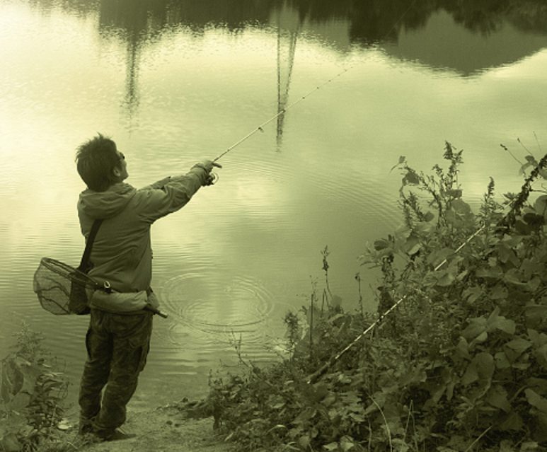 釣り人のアップ写真