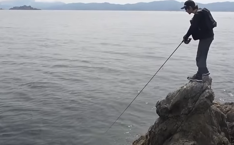 釣り人のアップ写真