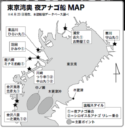 アナゴ船の地図