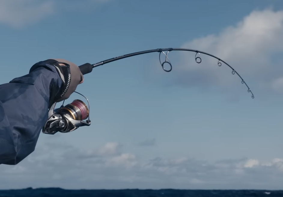 ロッドとリールのアップ写真